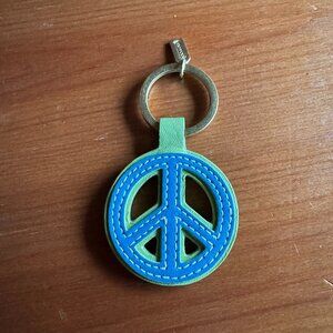 Vintage Coach Authentic Two Sided Peace Sign Key Chain